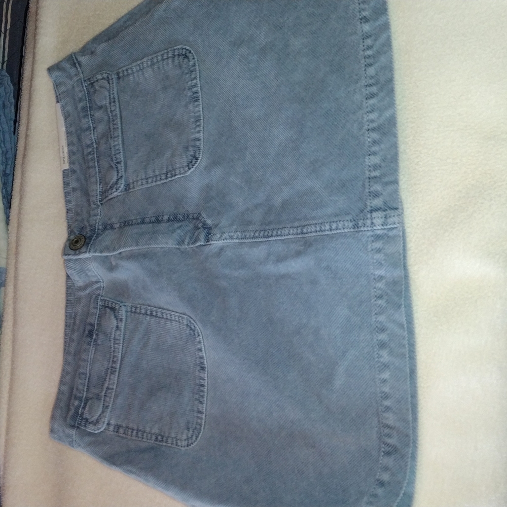 Light Blue Denim-Style Mini Skirt